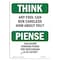 Signmission OSHA THINK Sign, Any Fool Can Be Careless Bilingual, 14in X 10in Aluminum, 10" W, 14" L, Landscape OS-TS-A-1014-L-11799 - alternate 1